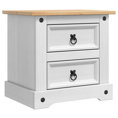 vidaXL Bedside Table Corona White 53 x 39 x 47 cm Solid Pine Wood 2