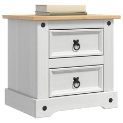 vidaXL Bedside Table Corona White 53 x 39 x 47 cm Solid Pine Wood 3