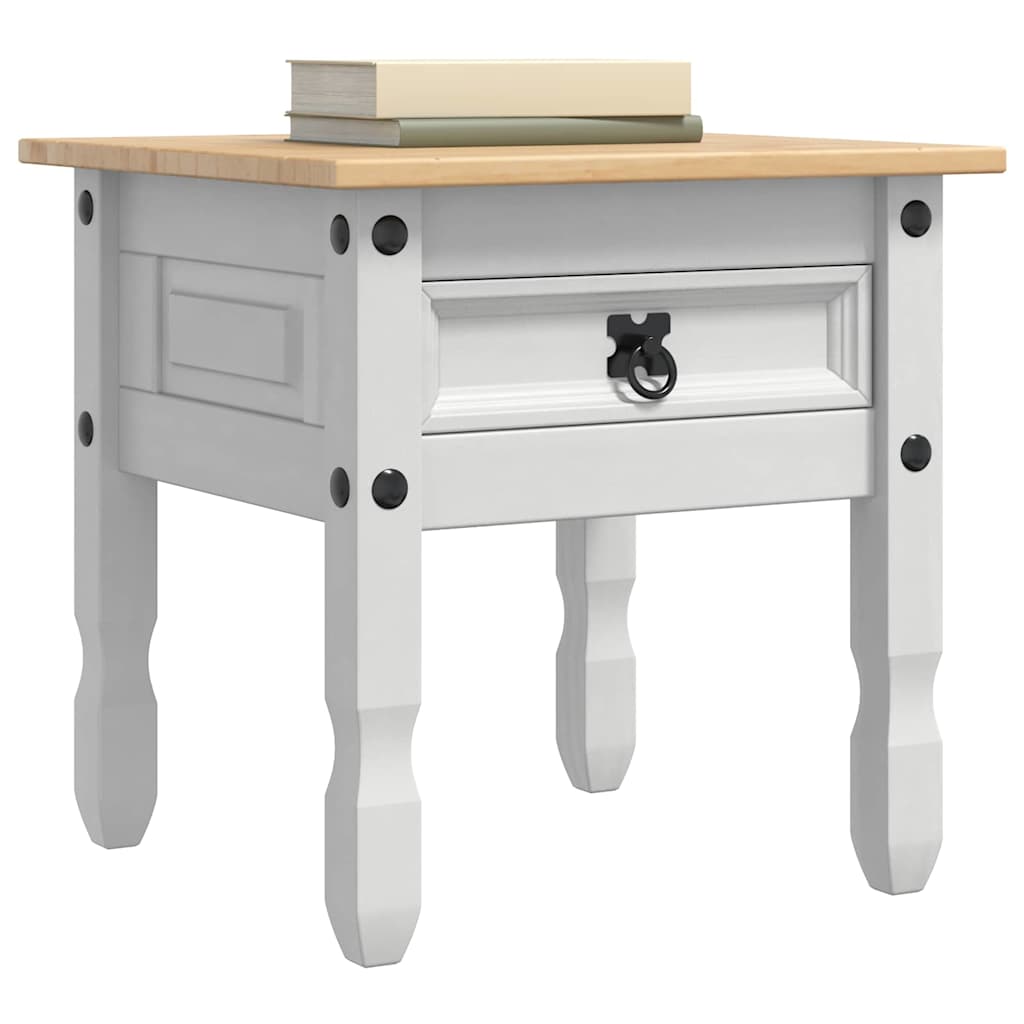 vidaXL End Table CORONA White 50 x 50 x50 cm Solid Pine Wood 3