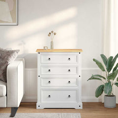vidaXL Storage Chests Corona White 92 x 48 x 114 cm Solid Pine Wood 1