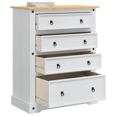 vidaXL Storage Chests Corona White 92 x 48 x 114 cm Solid Pine Wood 3