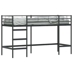 Kids' Loft Bed Frame Steel Black 75 cm 190 cm