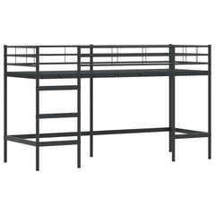 Kids' Loft Bed Frame Steel Black 75 cm 190 cm