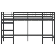 Kids' Loft Bed Frame Steel Black 75 cm 190 cm