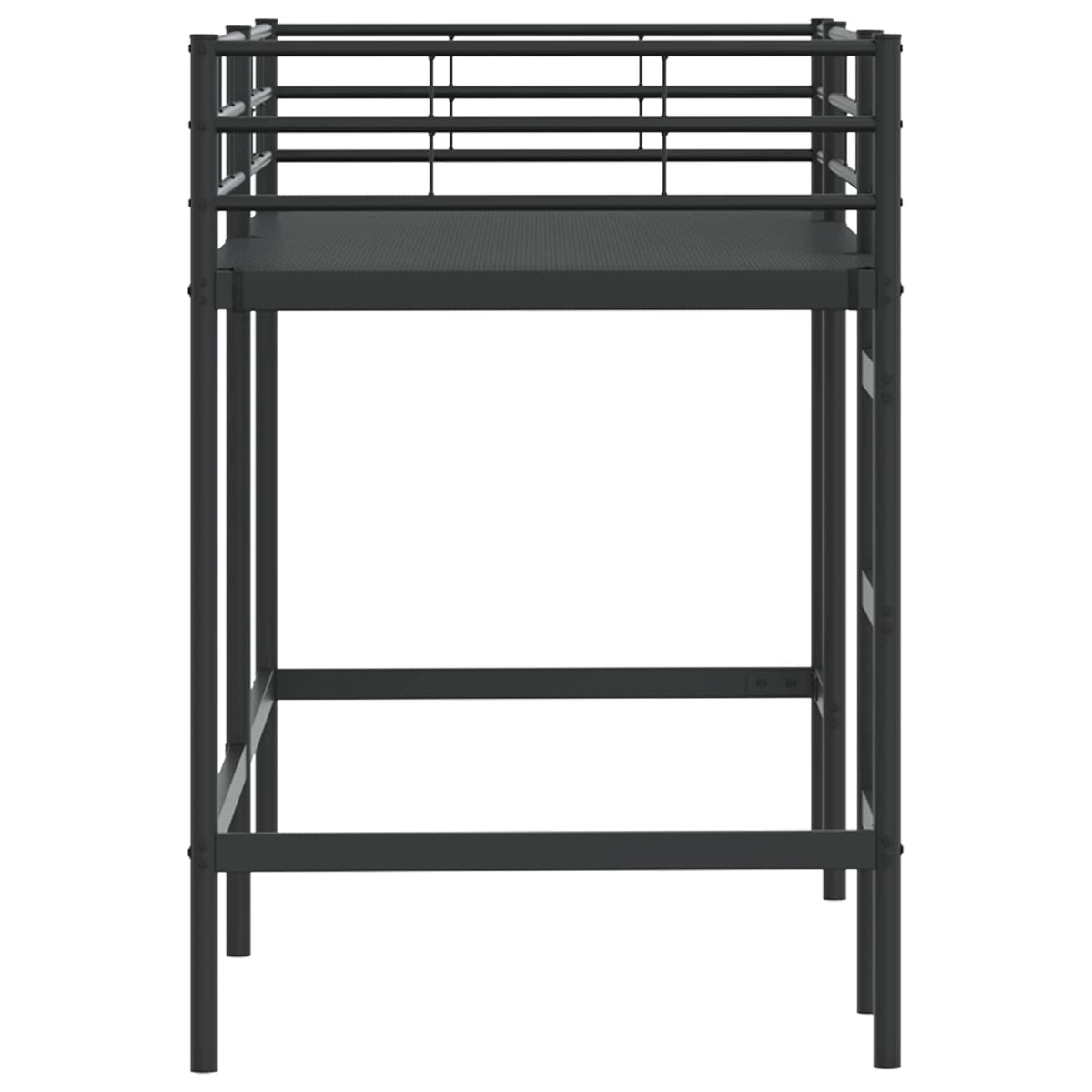 Kids' Loft Bed Frame Steel Black 75 cm 190 cm