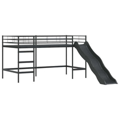 Kids' Bunk Bed Frame with Curtains Length 200 cm Black 80 cm