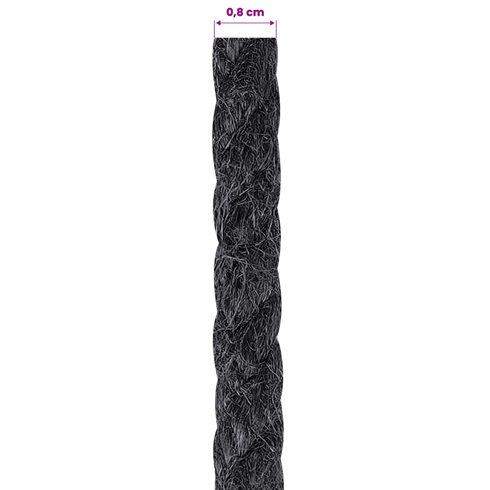 vidaXL Jute Rope 8 mm Black 100% Tossa jute 6