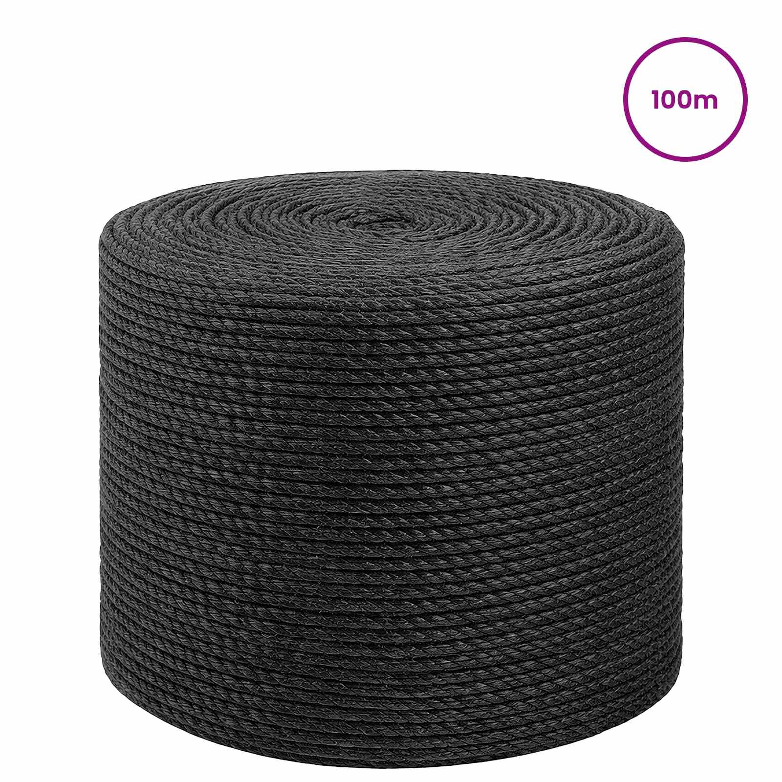 vidaXL Jute Rope 8 mm Black 100% Tossa jute 3