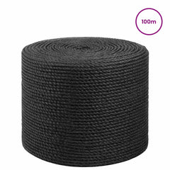 vidaXL Jute Rope 8 mm Black 100% Tossa jute 3