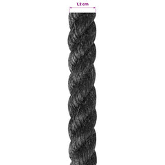 vidaXL Jute Rope 12 mm Black 100% Tossa jute 6