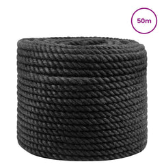vidaXL Jute Rope 12 mm Black 100% Tossa jute 3