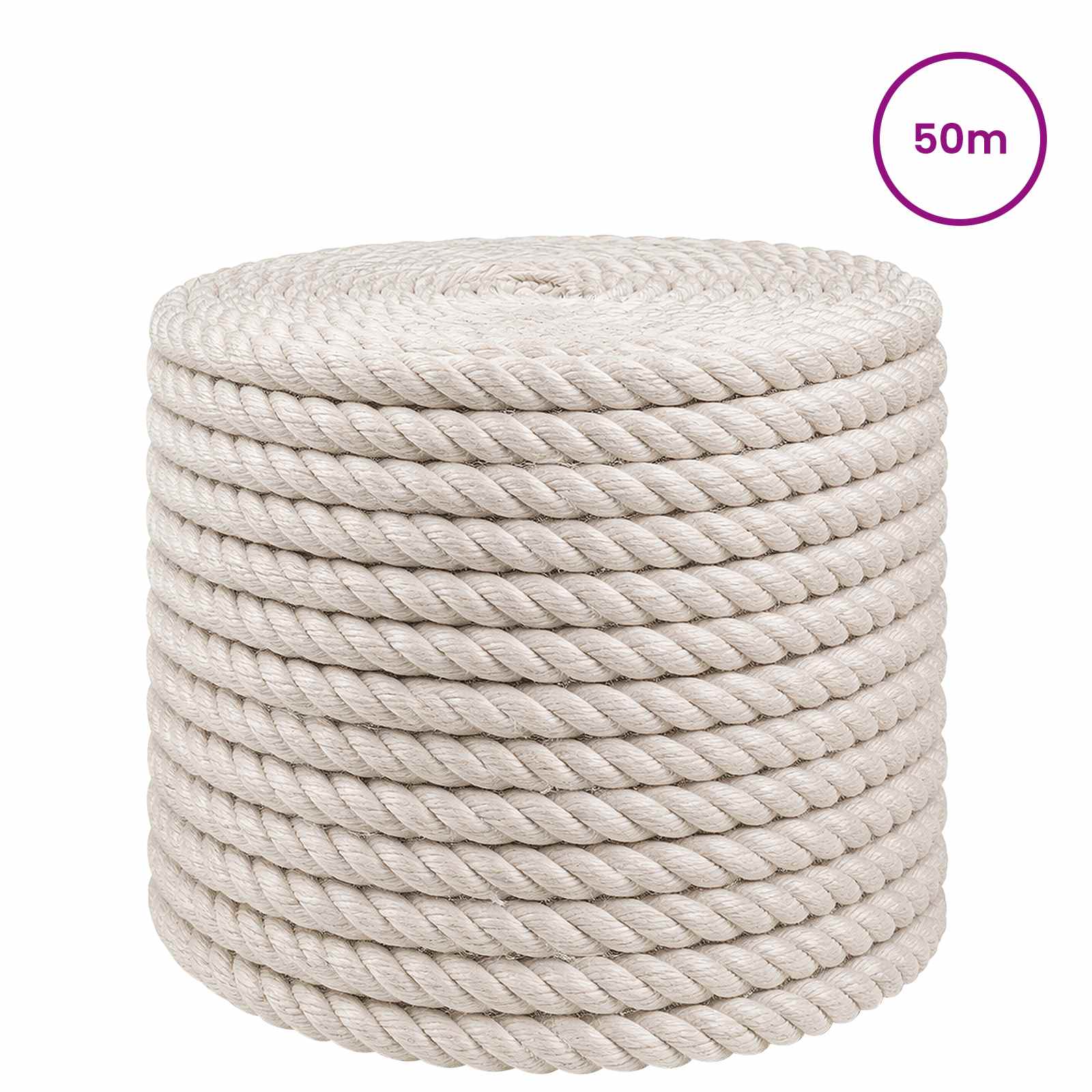vidaXL Jute Rope 12 mm White 100% Tossa jute 3