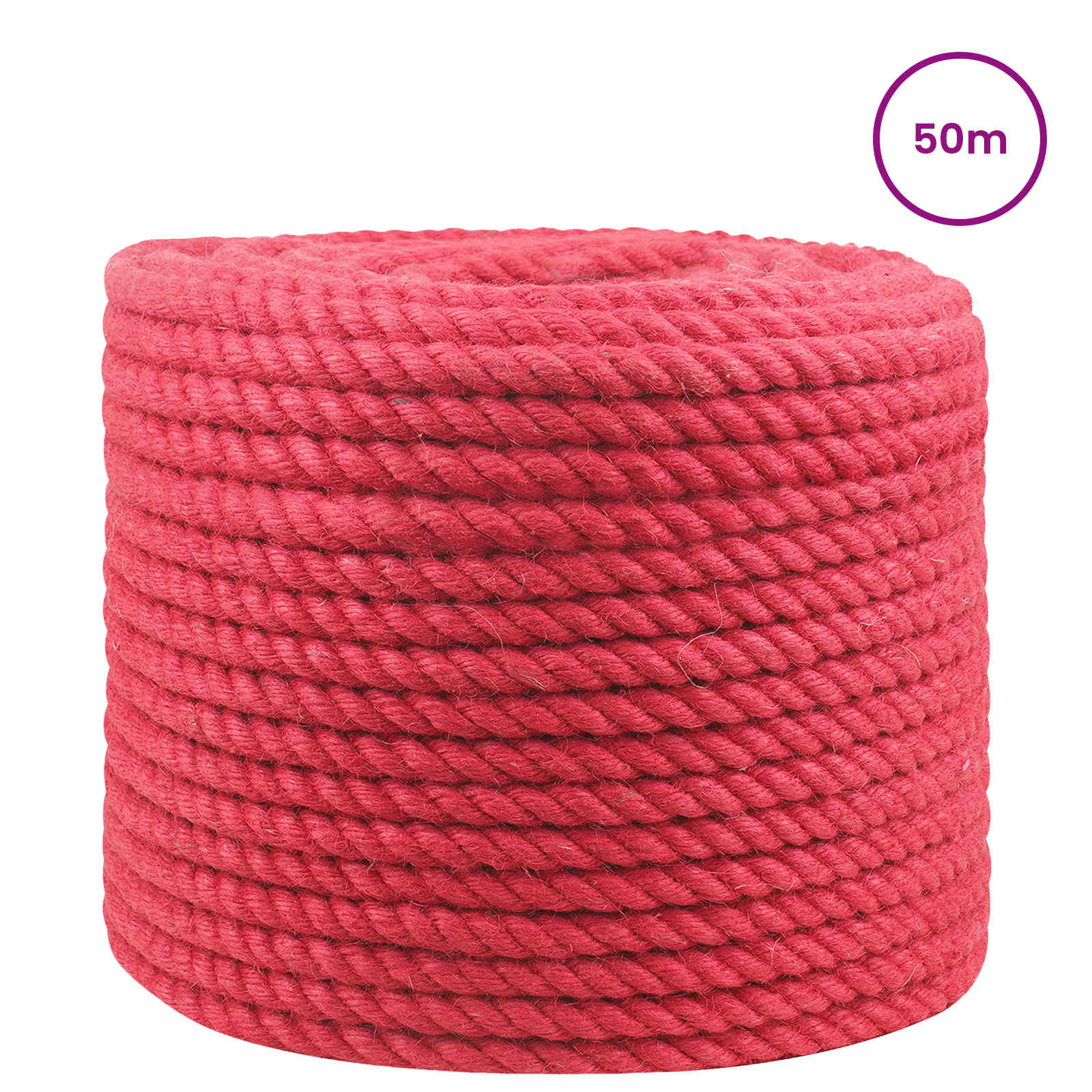 vidaXL Jute Rope 12 mm Red 100% Tossa jute 3