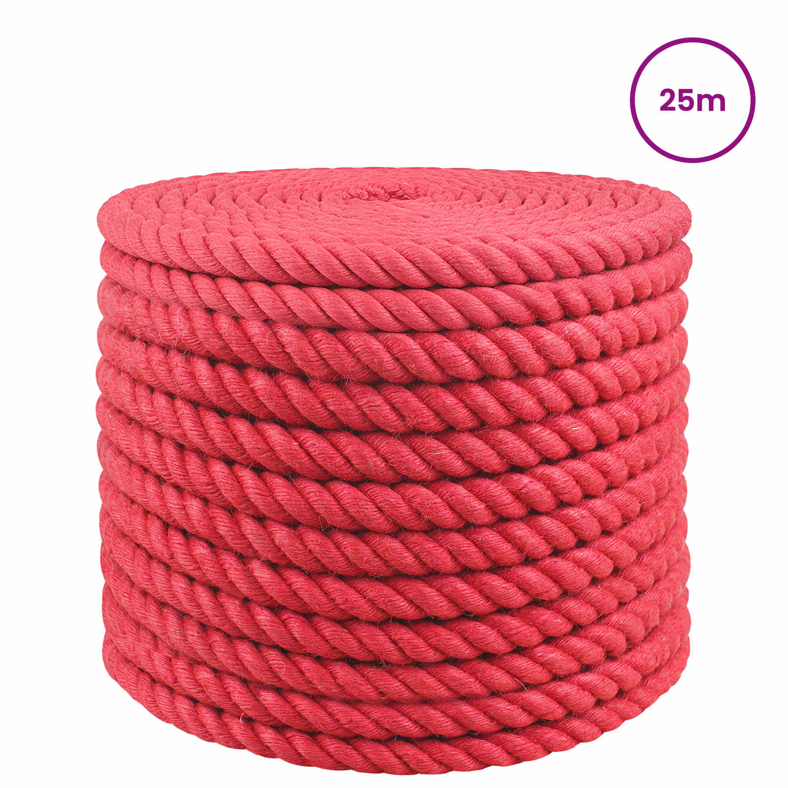 vidaXL Jute Rope 24 mm Red 100% Tossa jute 3