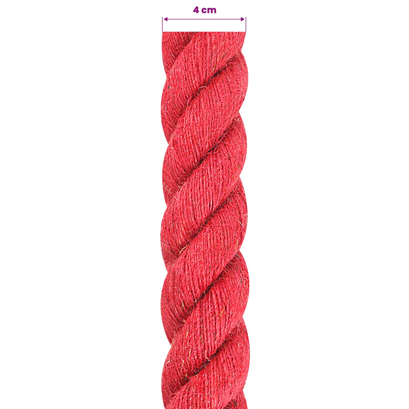 vidaXL Jute Rope 40 mm Red 100% Tossa jute 6