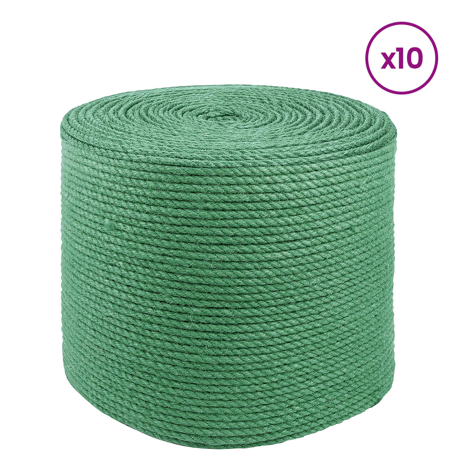 vidaXL 10 pcs 2 mm Green 100% Tossa jute 4