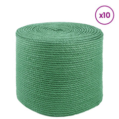 vidaXL 10 pcs 2 mm Green 100% Tossa jute 4