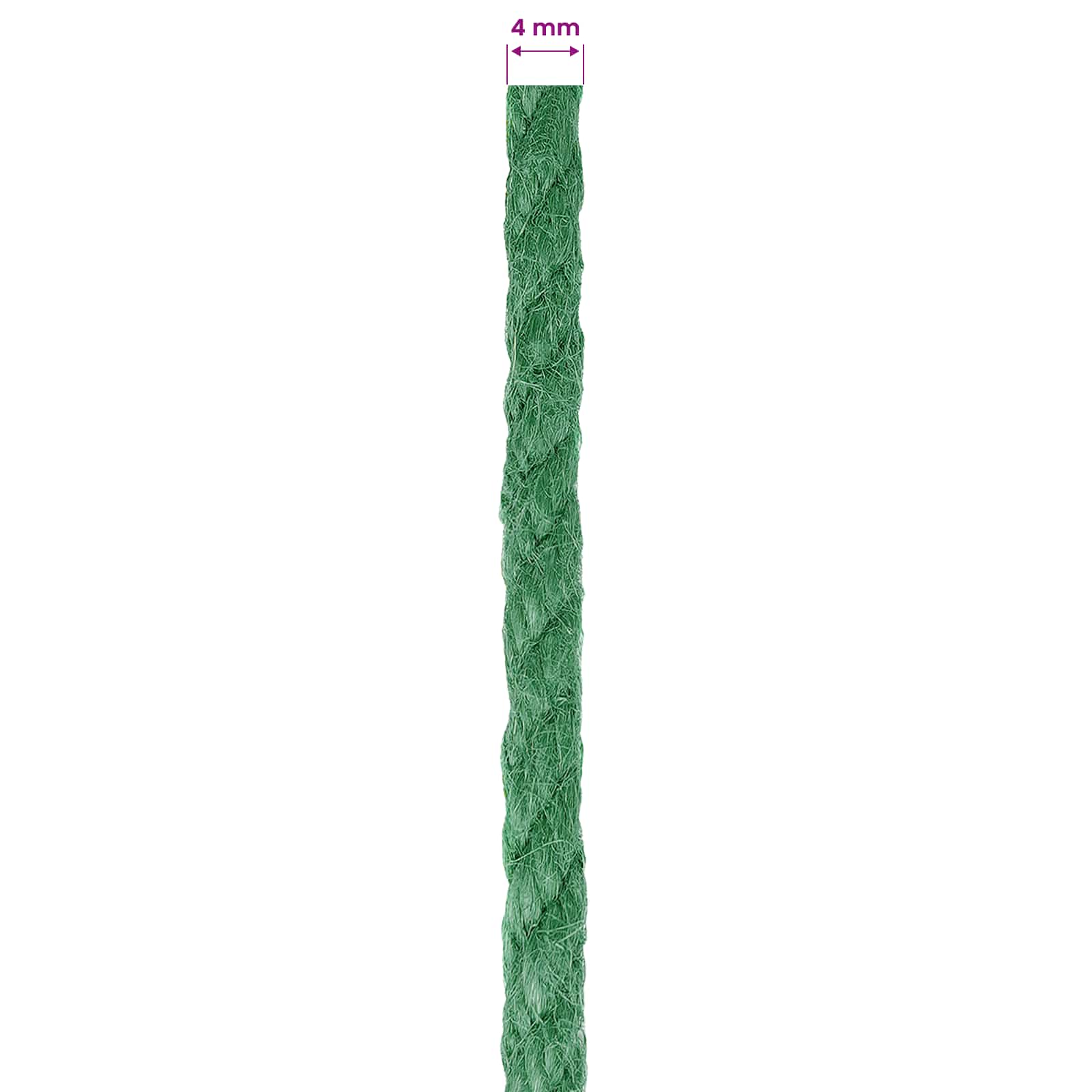 vidaXL 4 mm Green 100% Tossa jute 6