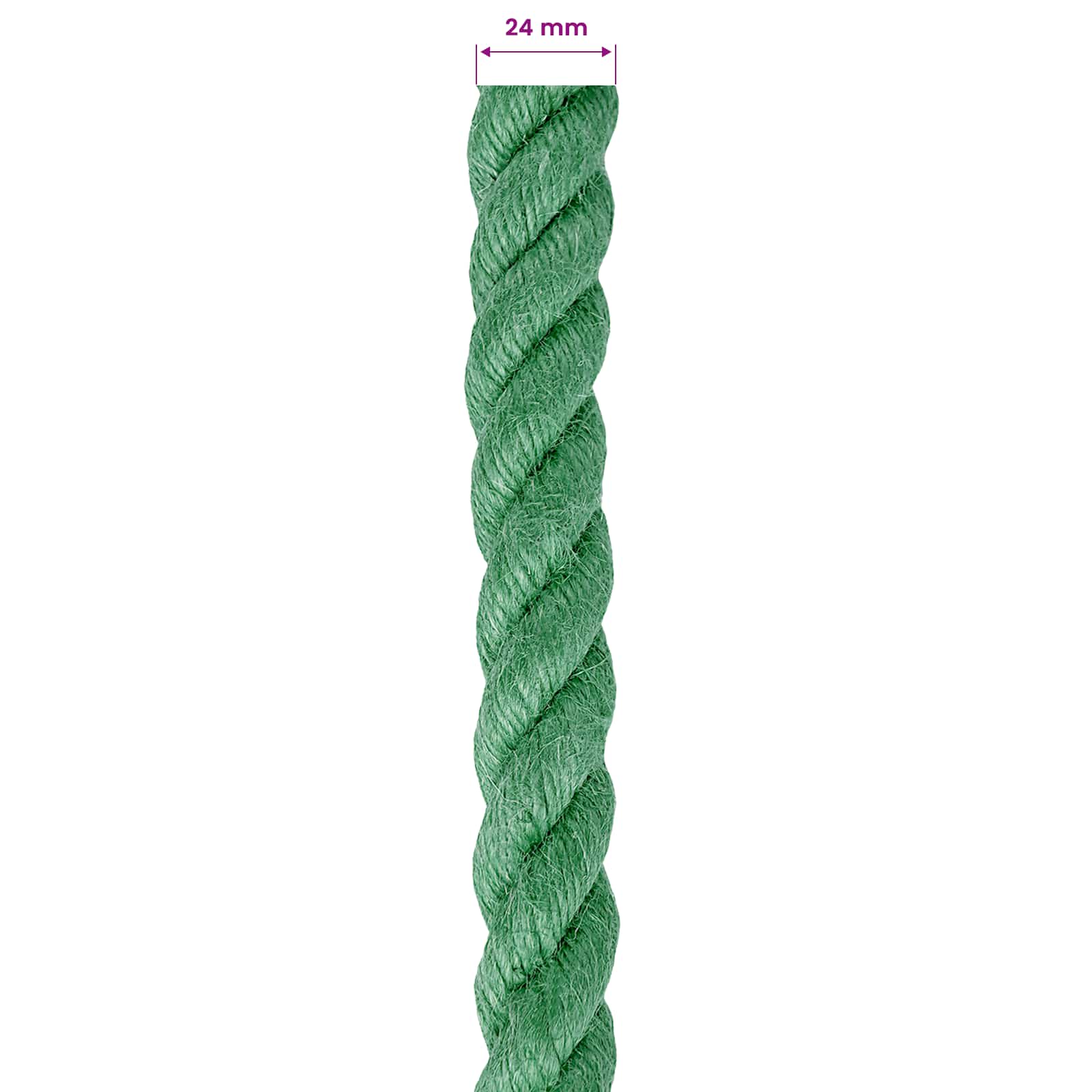vidaXL Jute Rope 24 mm Green 100% Tossa jute 6