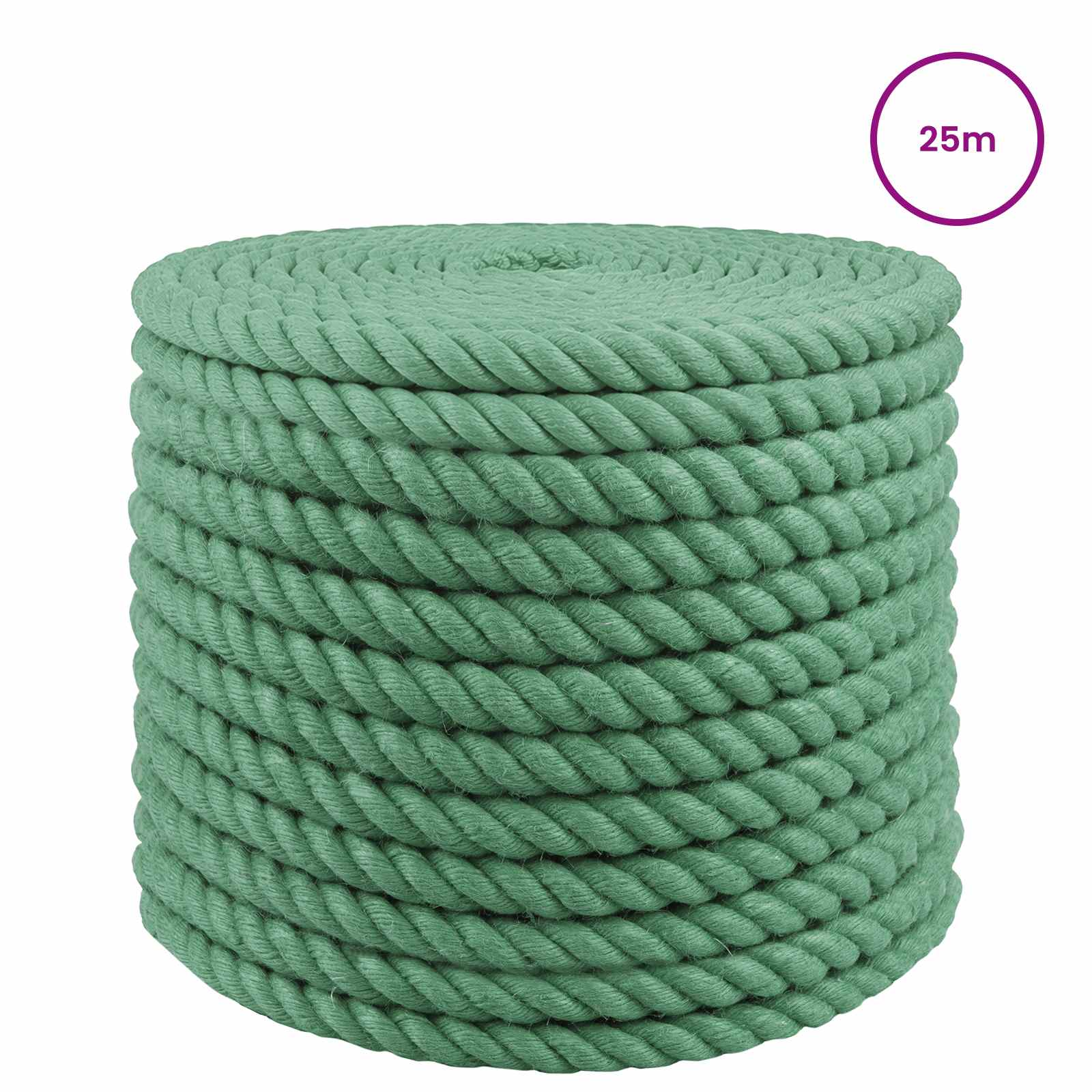 vidaXL Jute Rope 24 mm Green 100% Tossa jute 3