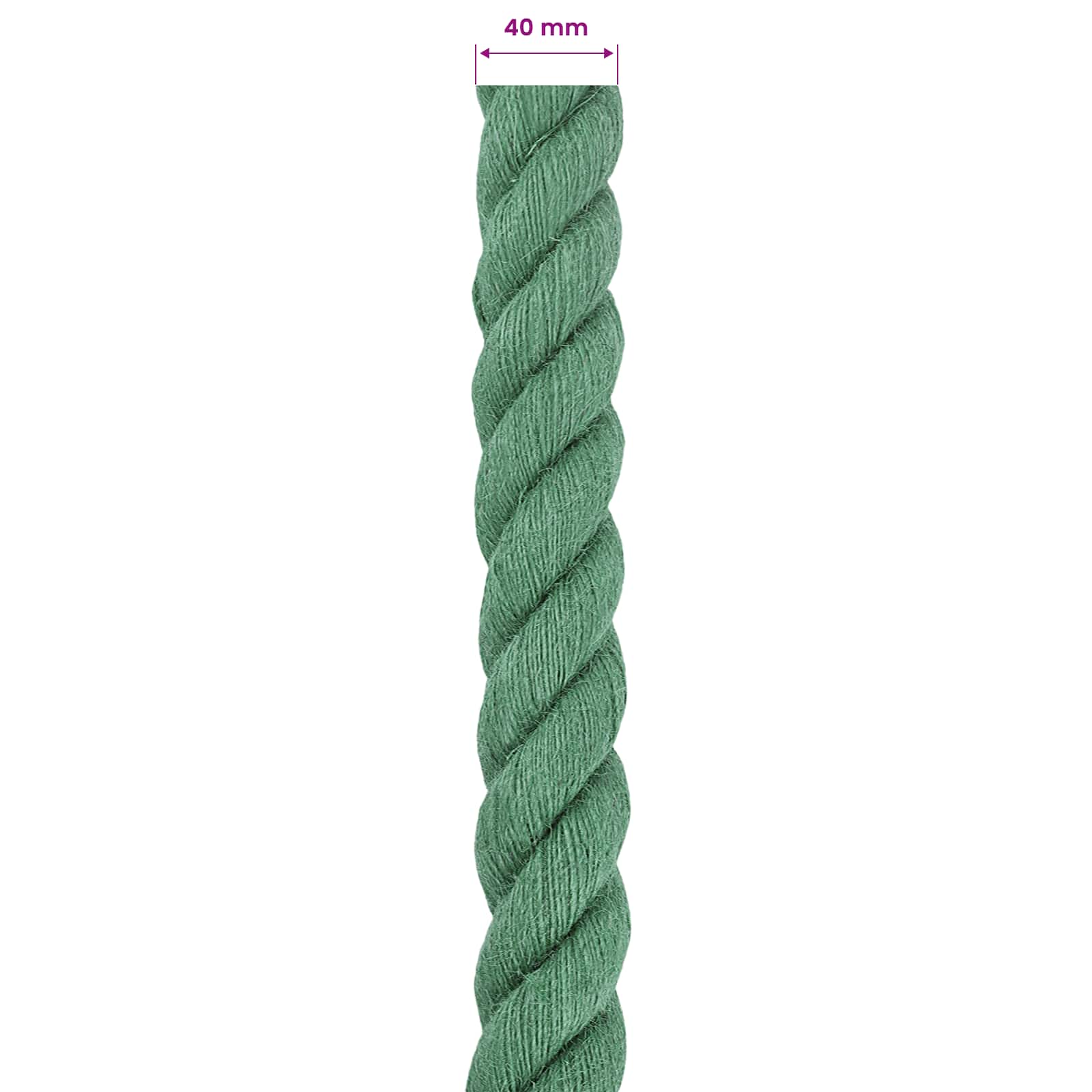 vidaXL Jute Rope 40 mm Green 100% Tossa jute 6