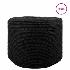 vidaXL Cotton Twine 10 pcs 2 mm 100 m Black 100% Cotton 3