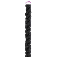 vidaXL Cotton Rope 8 mm 100 m Black 100% Cotton 6