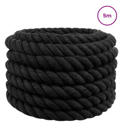 vidaXL Cotton Rope 36 mm 5 m Black 100% Cotton 3