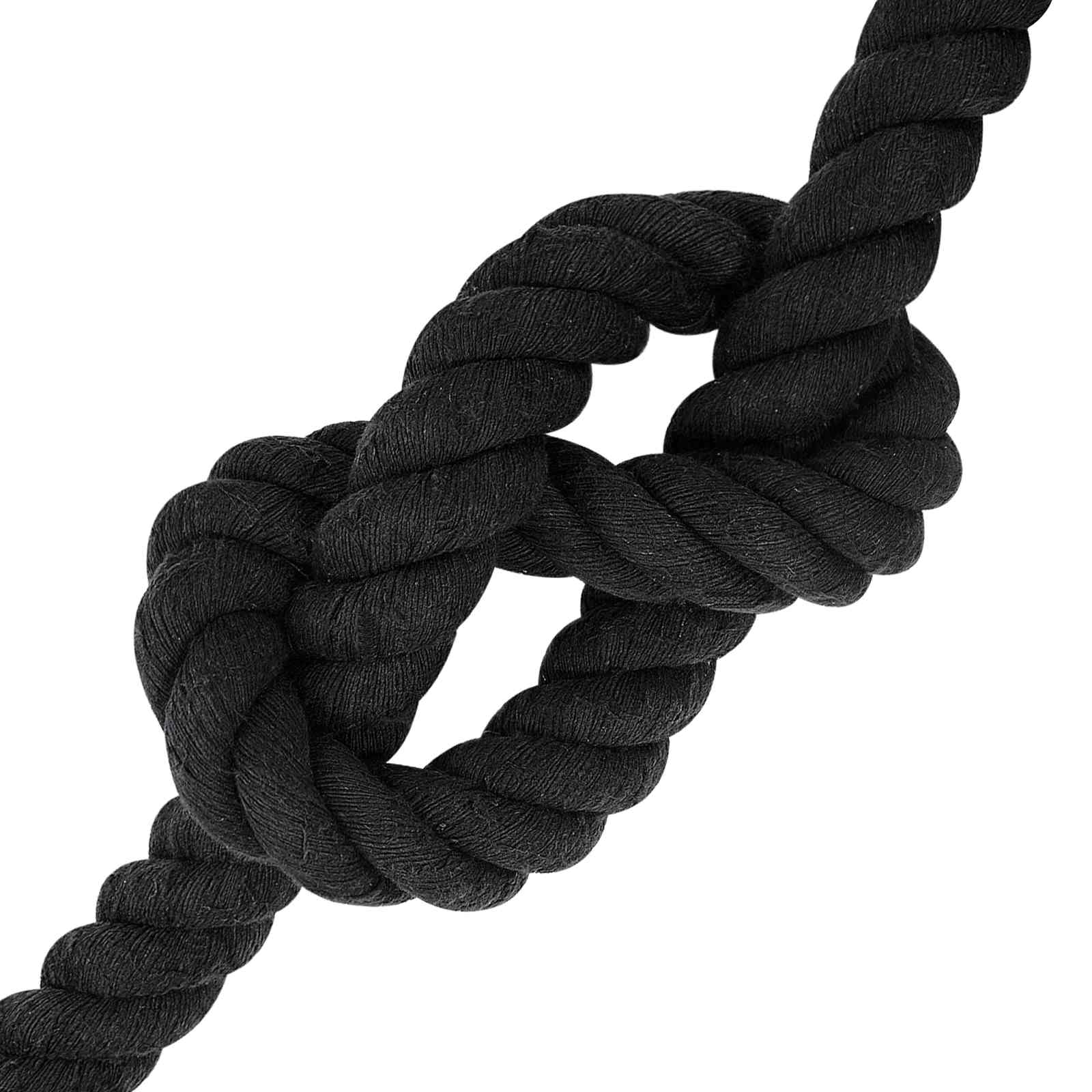vidaXL Cotton Rope 40 mm 5 m Black 100% Cotton 4