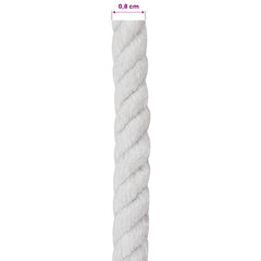 vidaXL Cotton Rope 8 mm 100 m White 100% Cotton 6