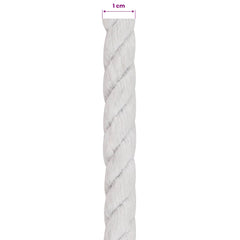 vidaXL Cotton Rope 10 mm 50 m White 100% Cotton 6