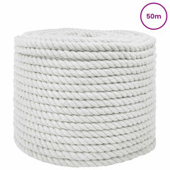 vidaXL Cotton Rope 10 mm 50 m White 100% Cotton 3