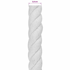 vidaXL Cotton Rope 36 mm 10 m White 100% Cotton 6