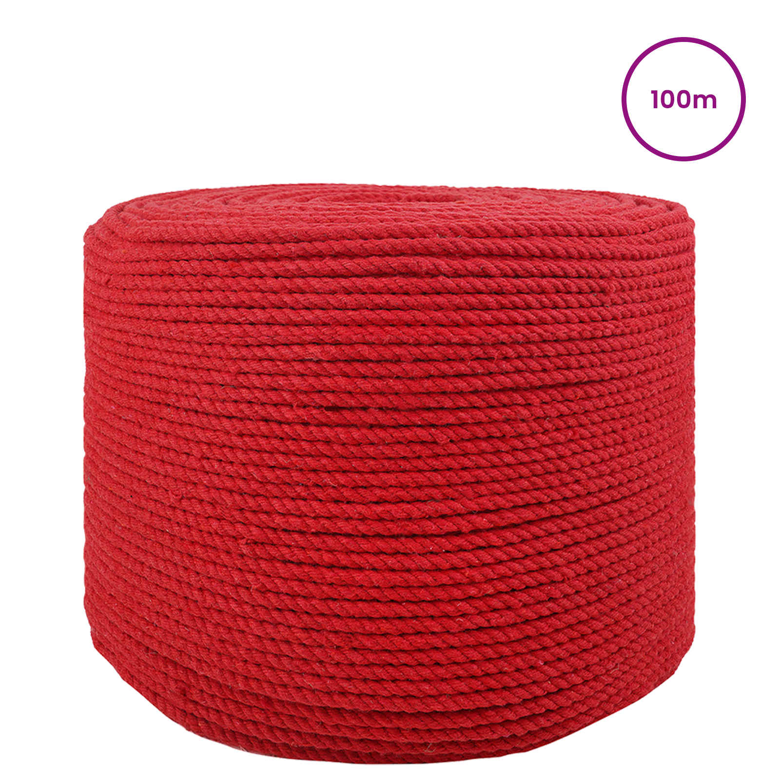 vidaXL Cotton Twine 10 pcs 2 mm 100 m Red 100% Cotton 3
