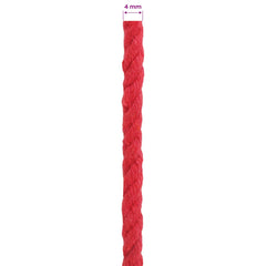 vidaXL Cotton Twine 4 mm 250 m Red 100% Cotton 6