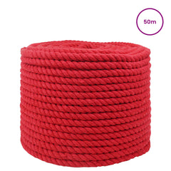 vidaXL Cotton Rope 10 mm 50 m Red 100% Cotton 3
