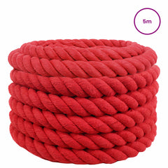 vidaXL Cotton Rope 36 mm 5 m Red 100% Cotton 3