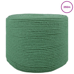 vidaXL Cotton Twine 4 mm 250 m Green 100% Cotton 3