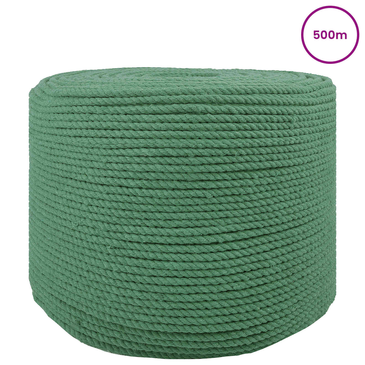 Cotton Rope 100% Cotton Green Length 500 m 4 mm