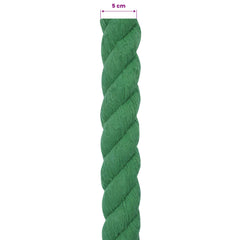 vidaXL Cotton Rope 50 mm 5 m Green 100% Cotton 6