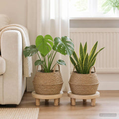 vidaXL Plant Pot with Handles 2 pcs Natural Ø 45 x 36 cm 100% Seagrass 1