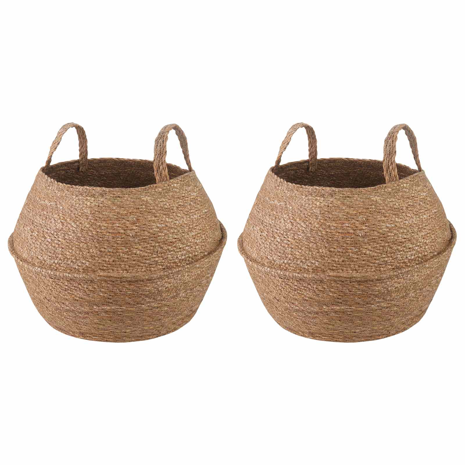 vidaXL Plant Pot with Handles 2 pcs Natural Ø 45 x 36 cm 100% Seagrass 2