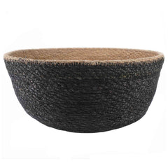 vidaXL Plant Pot with Handles 2 pcs Black Ø 45 x 36 cm 100% Seagrass 3