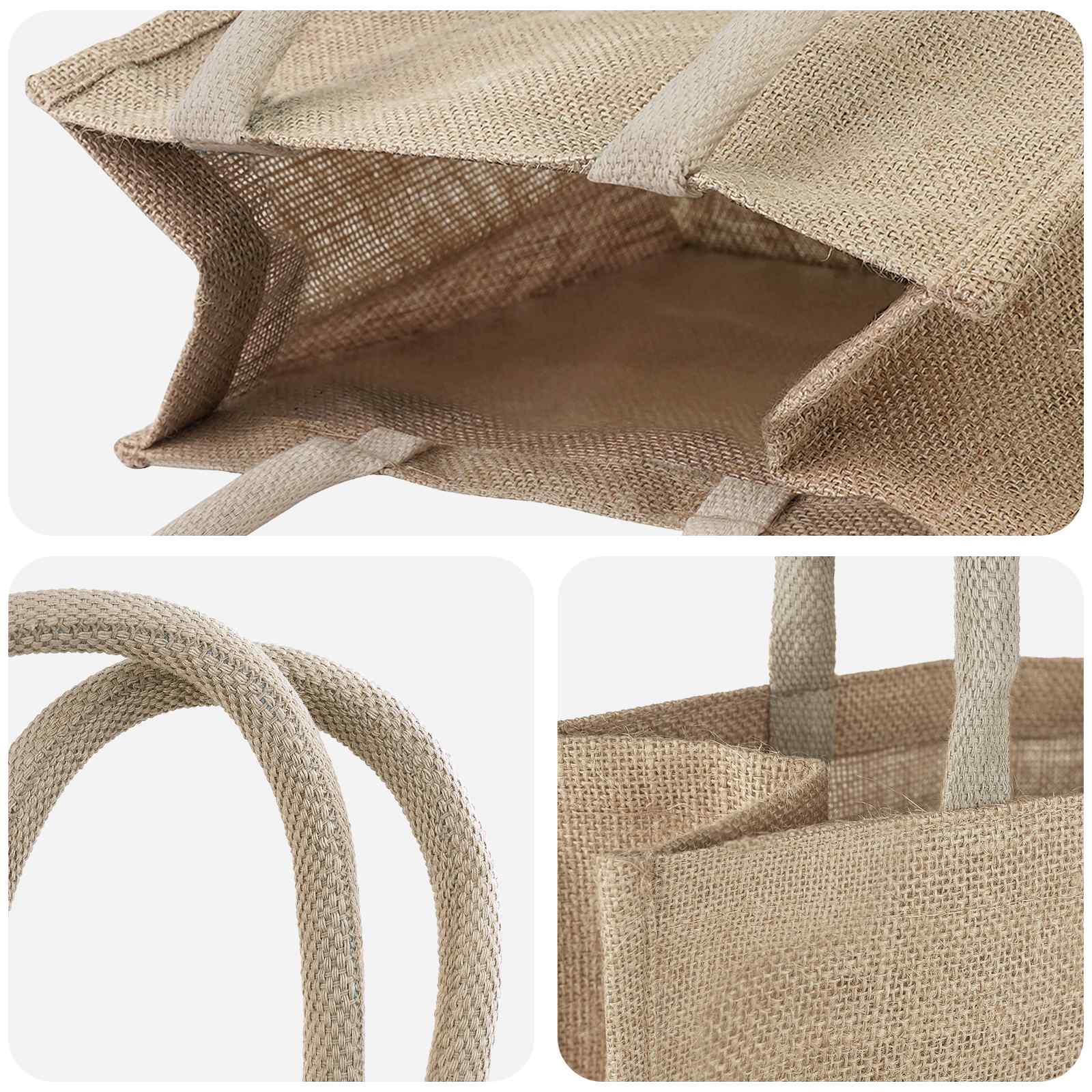 vidaXL Jute Handbags 10 Natural 26 x 22 x 14 cm 100% Tossa Jute 4