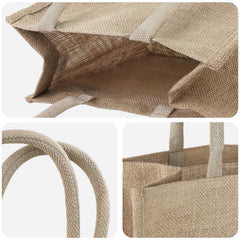 vidaXL Jute Handbags 10 Natural 26 x 22 x 14 cm 100% Tossa Jute 4