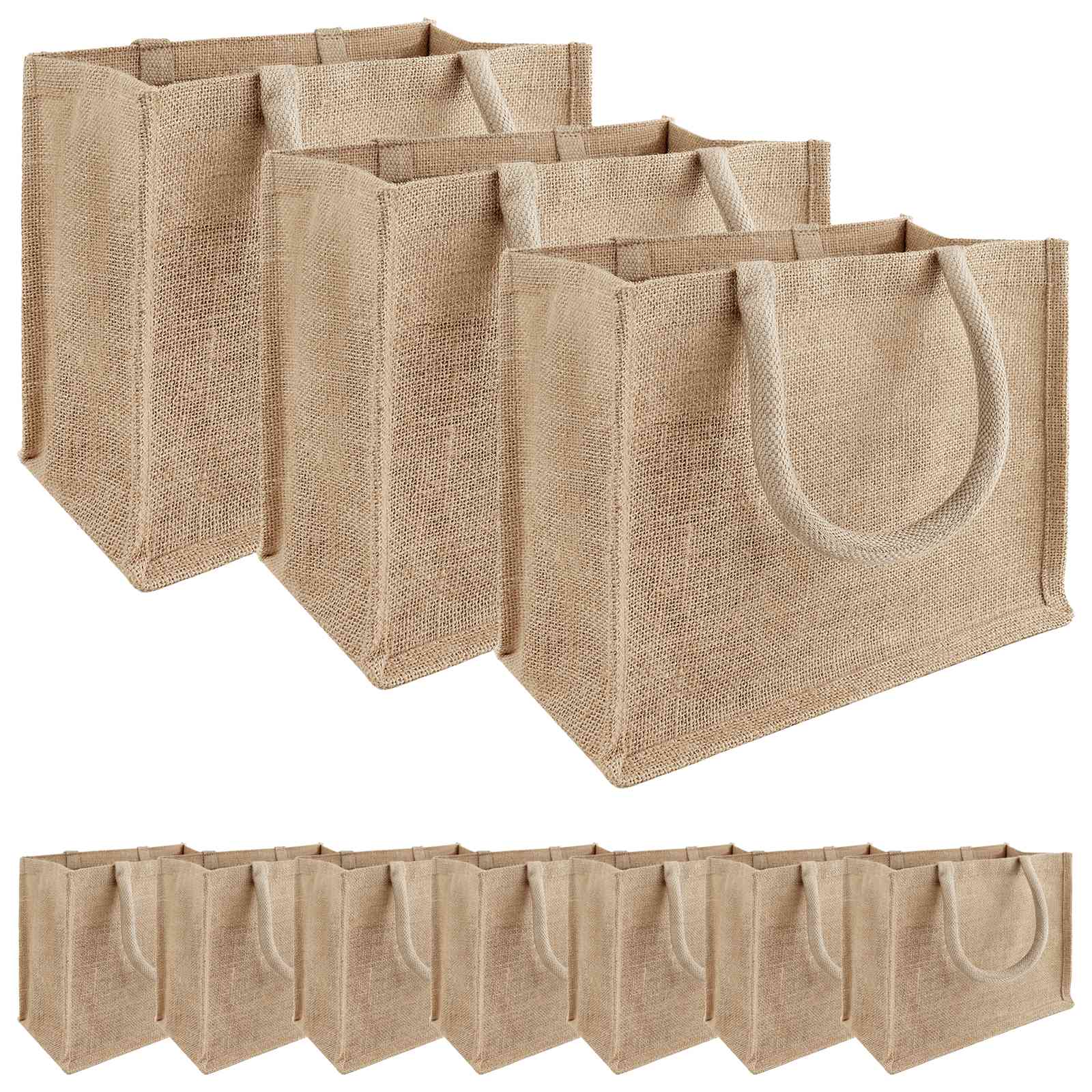 vidaXL Jute Handbags 10 Natural 26 x 22 x 14 cm 100% Tossa Jute 2