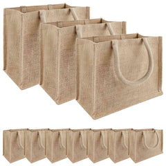 vidaXL Jute Handbags 10 Natural 26 x 22 x 14 cm 100% Tossa Jute 2