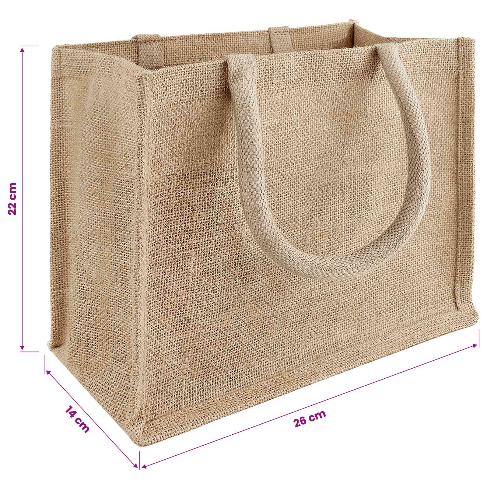 vidaXL Jute Handbags 10 Natural 26 x 22 x 14 cm 100% Tossa Jute 5