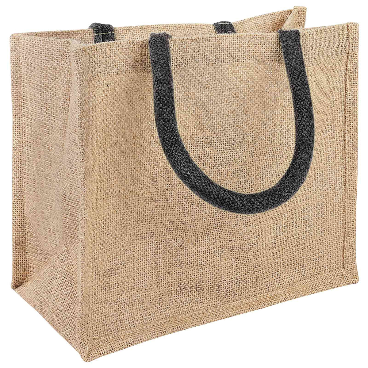 Jute Handbags 26 x 22 x 14 cm Width 26 cm Natural and black