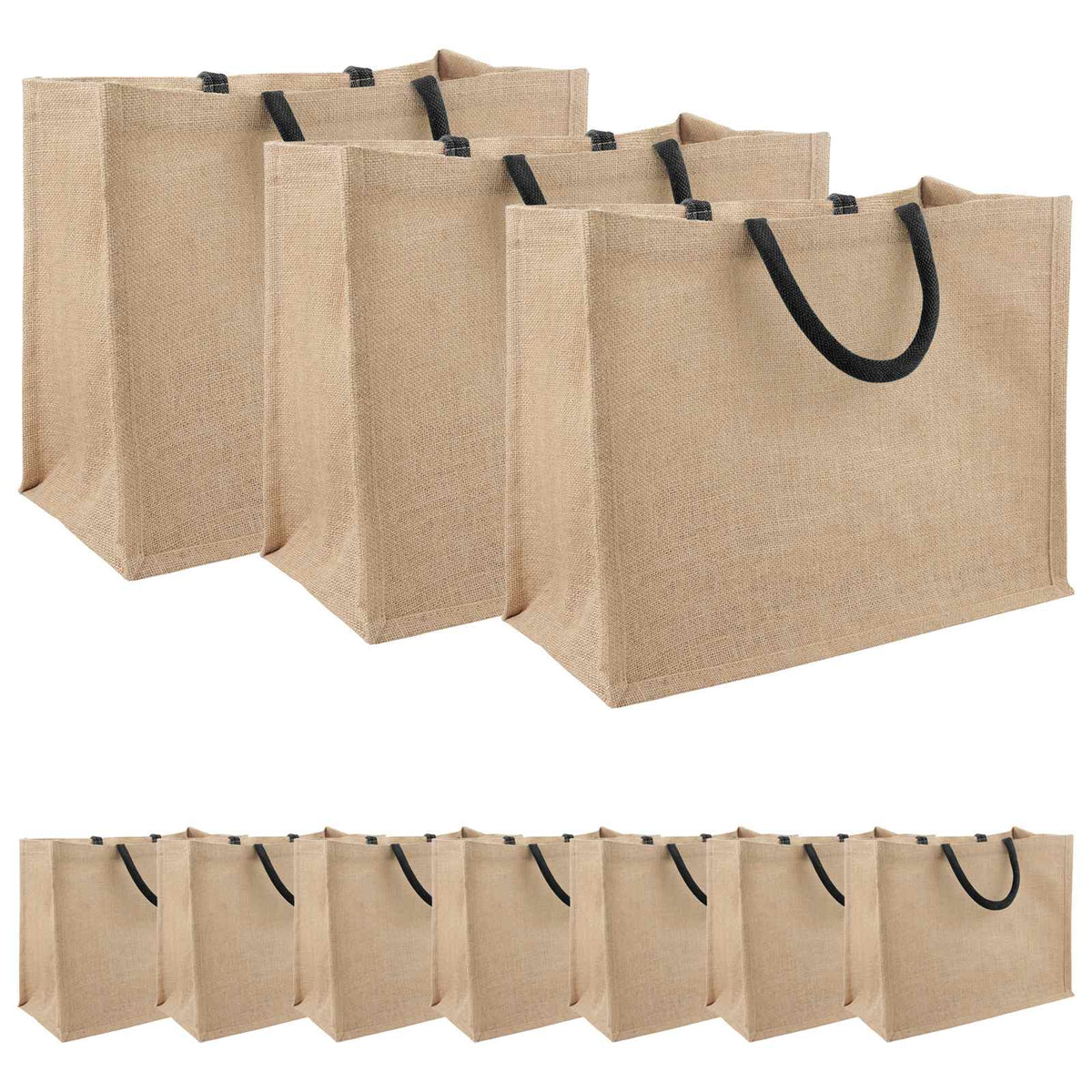 Jute Handbags 42 x 33 x 19 cm Width 42 cm Natural and black 10
